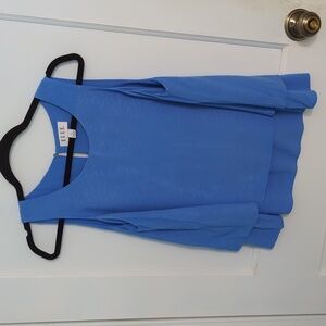 Elle Sz M Blue Flare Out Sleeveless Top With Lining